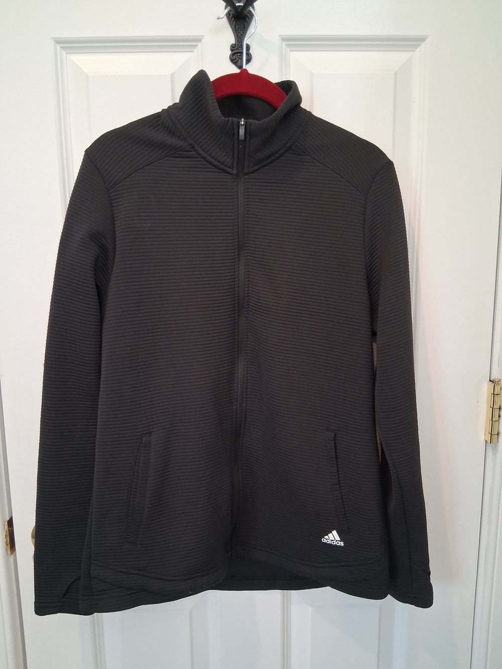 adidas Golf Black Ribbed Full-Zip Track Jacket